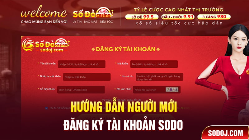 Hướng dẫn người chơi mới đăng ký tài khoản SODO