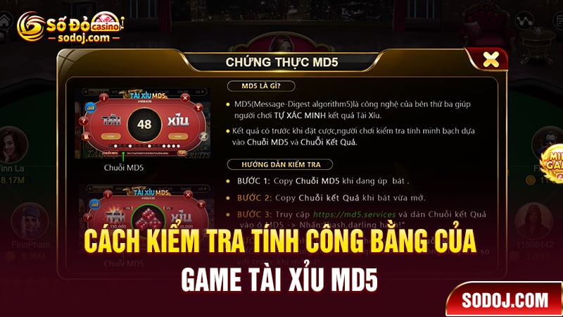 Cách kiểm tra tính công bằng của game Tài xỉu MD5 SODO